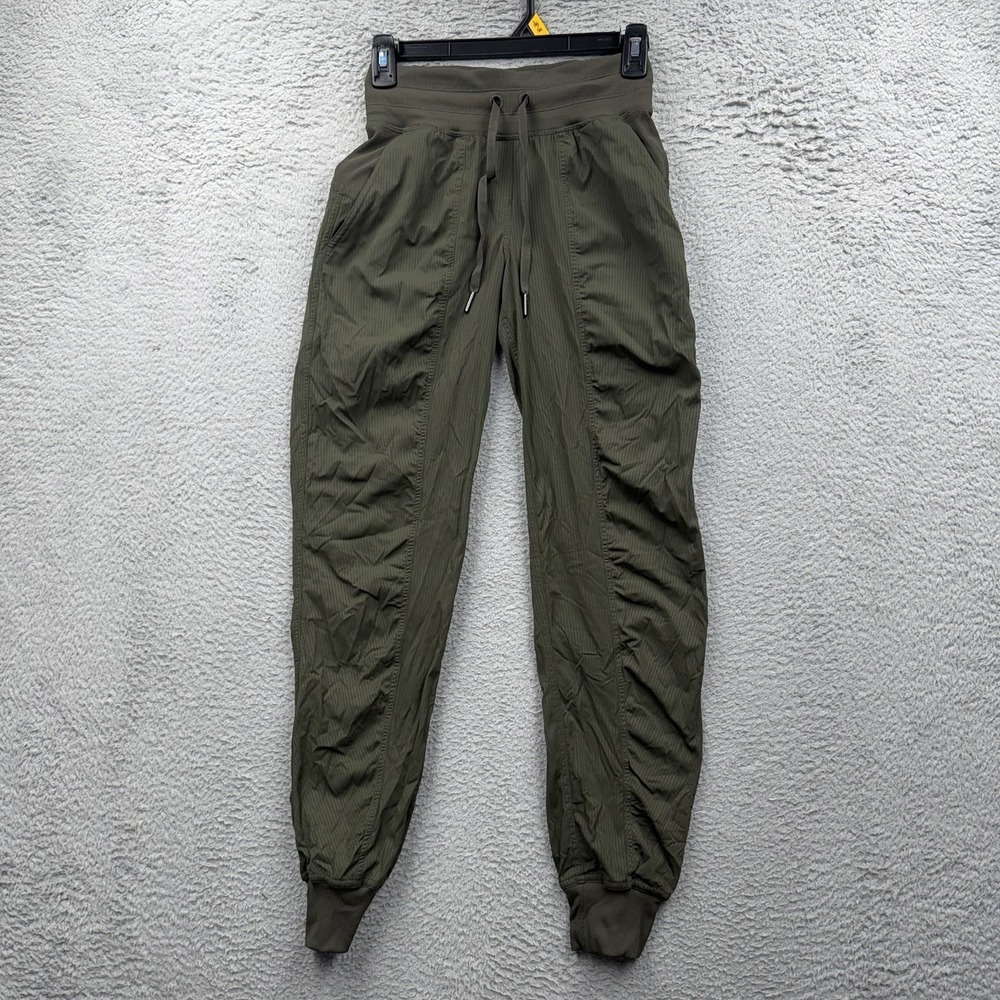Lululemon Joggers Womens 0 Green Dance Studio Mid Rise Lightweight Track Pants